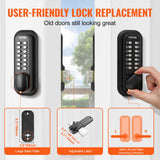 Fence & Gate Accessories: VEVOR Mechanical Keyless Entry Door Lock, 14 Digit Keypad, Water-proof Zinc Alloy, Outdoor Gate Door Locks Set with Surface-mounted Latch, Keypad and Knob, Easy to Install, for Garden, Garage, Yard