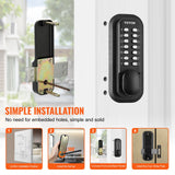 Fence & Gate Accessories: VEVOR Mechanical Keyless Entry Door Lock, 14 Digit Keypad, Water-proof Zinc Alloy, Outdoor Gate Door Locks Set with Surface-mounted Latch, Keypad and Knob, Easy to Install, for Garden, Garage, Yard