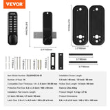 Fence & Gate Accessories: VEVOR Mechanical Keyless Entry Door Lock, 14 Digit Keypad, Water-proof Zinc Alloy, Outdoor Gate Door Locks Set with Surface-mounted Latch, Keypad and Knob, Easy to Install, for Garden, Garage, Yard
