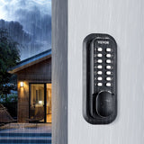 Fence & Gate Accessories: VEVOR Mechanical Keyless Entry Door Lock, 14 Digit Keypad, Water-proof Zinc Alloy, Outdoor Gate Door Locks Set with Surface-mounted Latch, Keypad and Knob, Easy to Install, for Garden, Garage, Yard