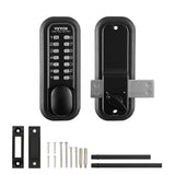 Fence & Gate Accessories: VEVOR Mechanical Keyless Entry Door Lock, 14 Digit Keypad, Water-proof Zinc Alloy, Outdoor Gate Door Locks Set with Surface-mounted Latch, Keypad and Knob, Easy to Install, for Garden, Garage, Yard
