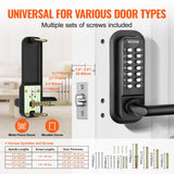Fence & Gate Accessories: VEVOR Mechanical Keyless Entry Door Lock 14 Digit Keypad and Handle Embedded