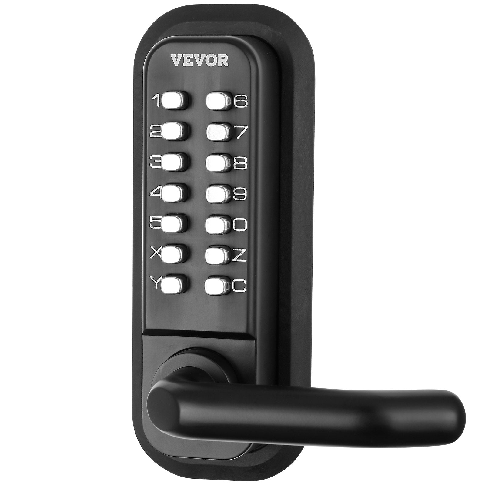Fence & Gate Accessories: VEVOR Mechanical Keyless Entry Door Lock, 14 Digit Keypad, Water-proof Zinc Alloy, Double-sided Embedded Outdoor Gate Door Locks Set with Keypad and Handle, Easy to Install, for Garden, Garage, Yard