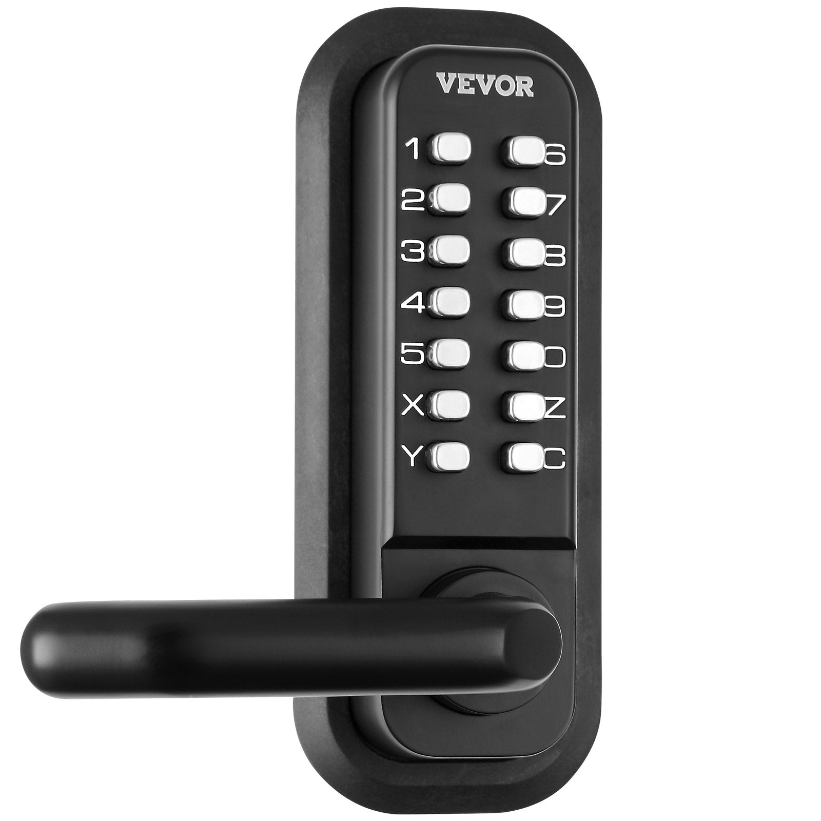 Fence & Gate Accessories: VEVOR Mechanical Keyless Entry Door Lock, 14 Digit Keypad, Water-proof Zinc Alloy, Double-sided Embedded Outdoor Gate Door Locks Set with Keypad and Handle, Easy to Install, for Garden, Garage, Yard