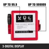 Fuel & Exhaust: VEVOR Mechanical Fuel Meter 20 GPM Fuel Flow Meter 3-Digital Batch Display Fuel Transfer Meter 2.54 cm Diesel Fuel Flow Meter All Fuel Transfer Pumps Gasoline Flow Meter