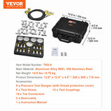 Automotive Repair & Speciality Tools: VEVOR Hydraulic Pressure Test Kit, 10/100/250/400/600bar, 5 Gauges 13 Couplings 14 Tee Connectors 5 Test Hoses, Excavator Hydraulic Test Gauge Set with Carrying Case for Excavator Tractors Machinery