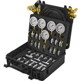Automotive Repair & Speciality Tools: VEVOR Hydraulic Pressure Test Kit, 10/100/250/400/600bar, 5 Gauges 13 Couplings 14 Tee Connectors 5 Test Hoses, Excavator Hydraulic Test Gauge Set with Carrying Case for Excavator Tractors Machinery