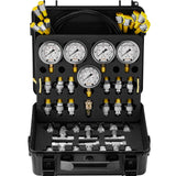 Automotive Repair & Speciality Tools: VEVOR Hydraulic Pressure Test Kit, 10/100/250/400/600bar, 5 Gauges 13 Couplings 14 Tee Connectors 5 Test Hoses, Excavator Hydraulic Test Gauge Set with Carrying Case for Excavator Tractors Machinery