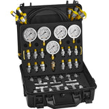 Automotive Repair & Speciality Tools: VEVOR Hydraulic Pressure Test Kit, 10/100/250/400/600bar, 5 Gauges 13 Couplings 14 Tee Connectors 5 Test Hoses, Excavator Hydraulic Test Gauge Set with Carrying Case for Excavator Tractors Machinery