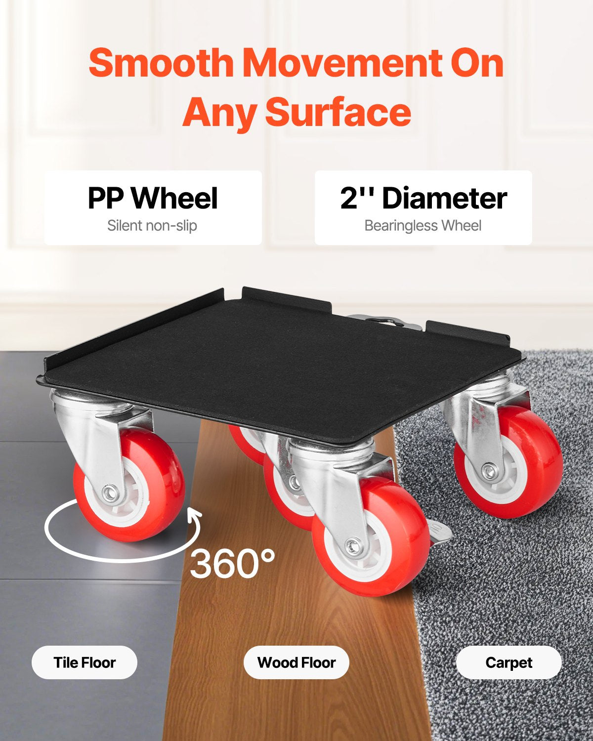 Side Tables: VEVOR Furniture Dolly Heavy Duty Furniture Mover with 5 Wheels 1575 kg Capacity