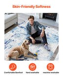 Dog Beds: VEVOR Area Rug, 1524x2133.6mm Large Washable Rug, Non-Slip and Tear-Resistant Soft Carpet, Pet & Child Friendly Modern Area Rugs, Indoor Mat for Bedroom, Office, Living Room, Kids Room, Entryway, Blue