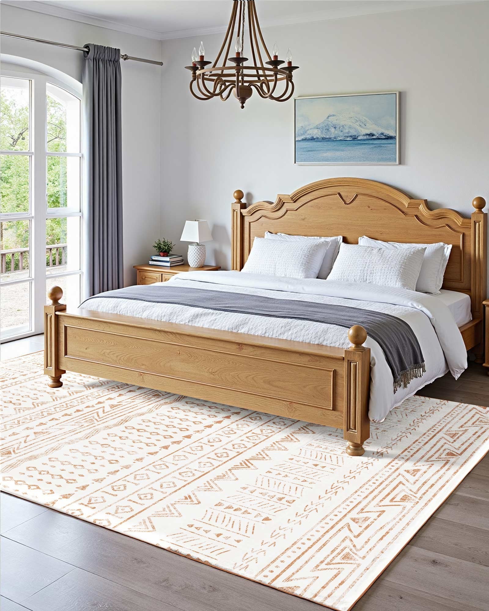 Dog Beds: VEVOR Area Rug, 1524x2133.6mm Large Washable Rug, Non-Slip Tear-Resistant Soft Carpet, Pet & Child Friendly Modern Area Rugs, Indoor Mat for Bedroom, Office, Living Room, Kids Room, Entryway, Beige