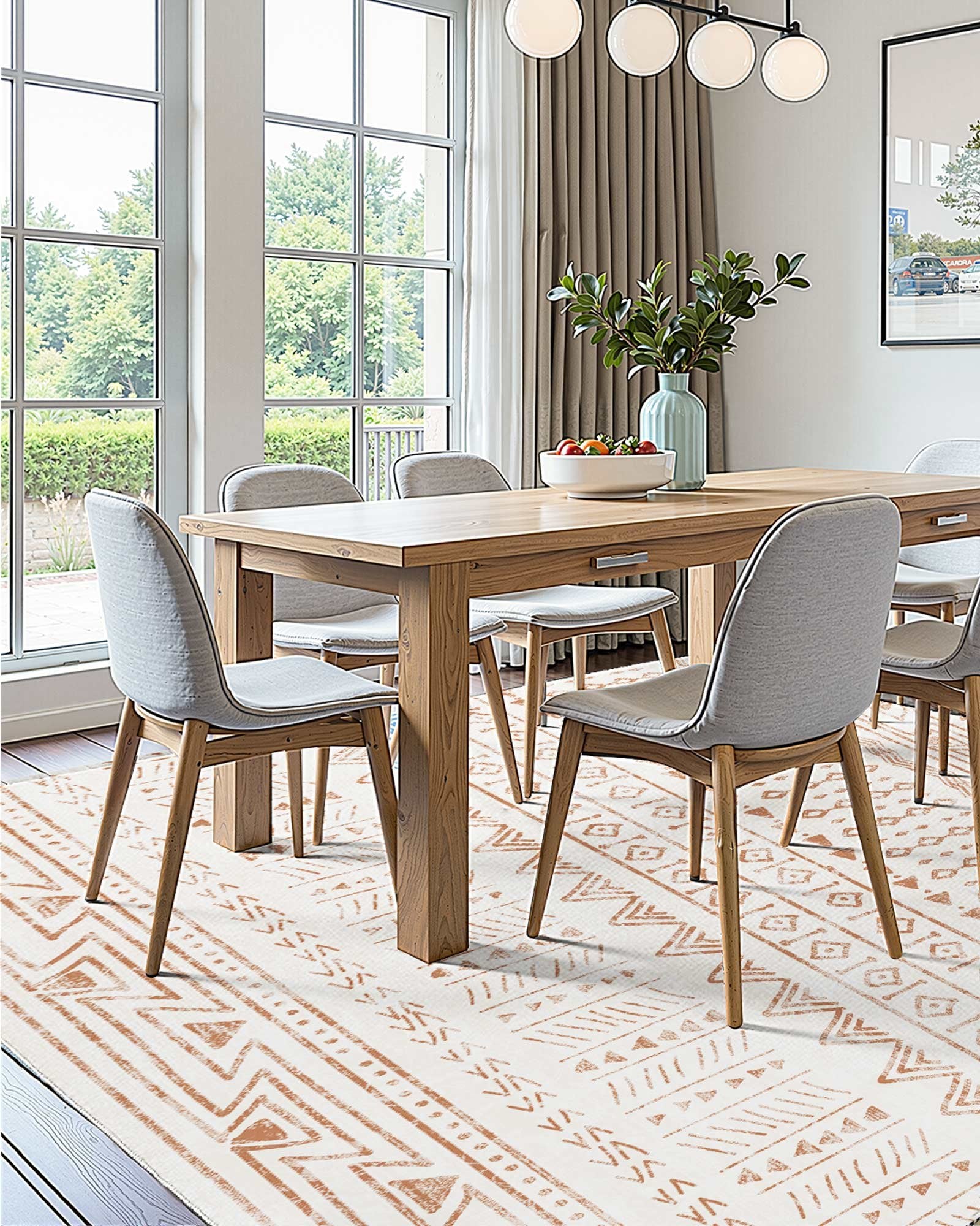 Dog Beds: VEVOR Area Rug, 1524x2133.6mm Large Washable Rug, Non-Slip Tear-Resistant Soft Carpet, Pet & Child Friendly Modern Area Rugs, Indoor Mat for Bedroom, Office, Living Room, Kids Room, Entryway, Beige
