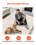 Dog Beds: VEVOR Area Rug, 1524x2133.6mm Large Washable Rug, Non-Slip Tear-Resistant Soft Carpet, Pet & Child Friendly Modern Area Rugs, Indoor Mat for Bedroom, Office, Living Room, Kids Room, Entryway, Beige
