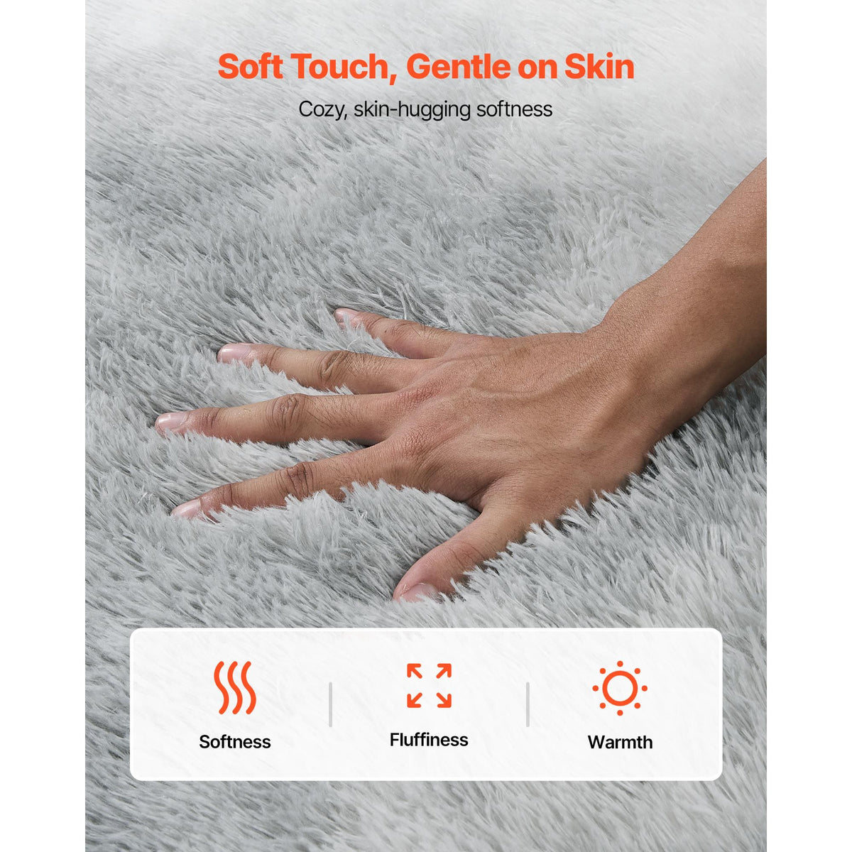 Indoor Plush Area Rugs, 1.83x2.74 m Soft Plush Carpet, FFurry Shag Area Rugs for Living Room, Bedroom, Modern Home Decor Aesthetic Long-Pile Rug, Non-Shedding, Slip-Resistant, Tie-Dye Light Gray