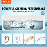 Jewellery Cleaners: VEVOR Jewelry Cleaner Ultrasonic Machine, Ultrasonic Cleaner Machine 16oz (470ml) with 4 Timer Modes, Portable ultrasonic jewelry cleaner with Cleaning Basket for Eyeglasses, Watches, Dentures, Rings