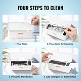 Jewellery Cleaners: VEVOR Jewelry Cleaner Ultrasonic Machine, Ultrasonic Cleaner Machine 16oz (470ml) with 4 Timer Modes, Portable ultrasonic jewelry cleaner with Cleaning Basket for Eyeglasses, Watches, Dentures, Rings