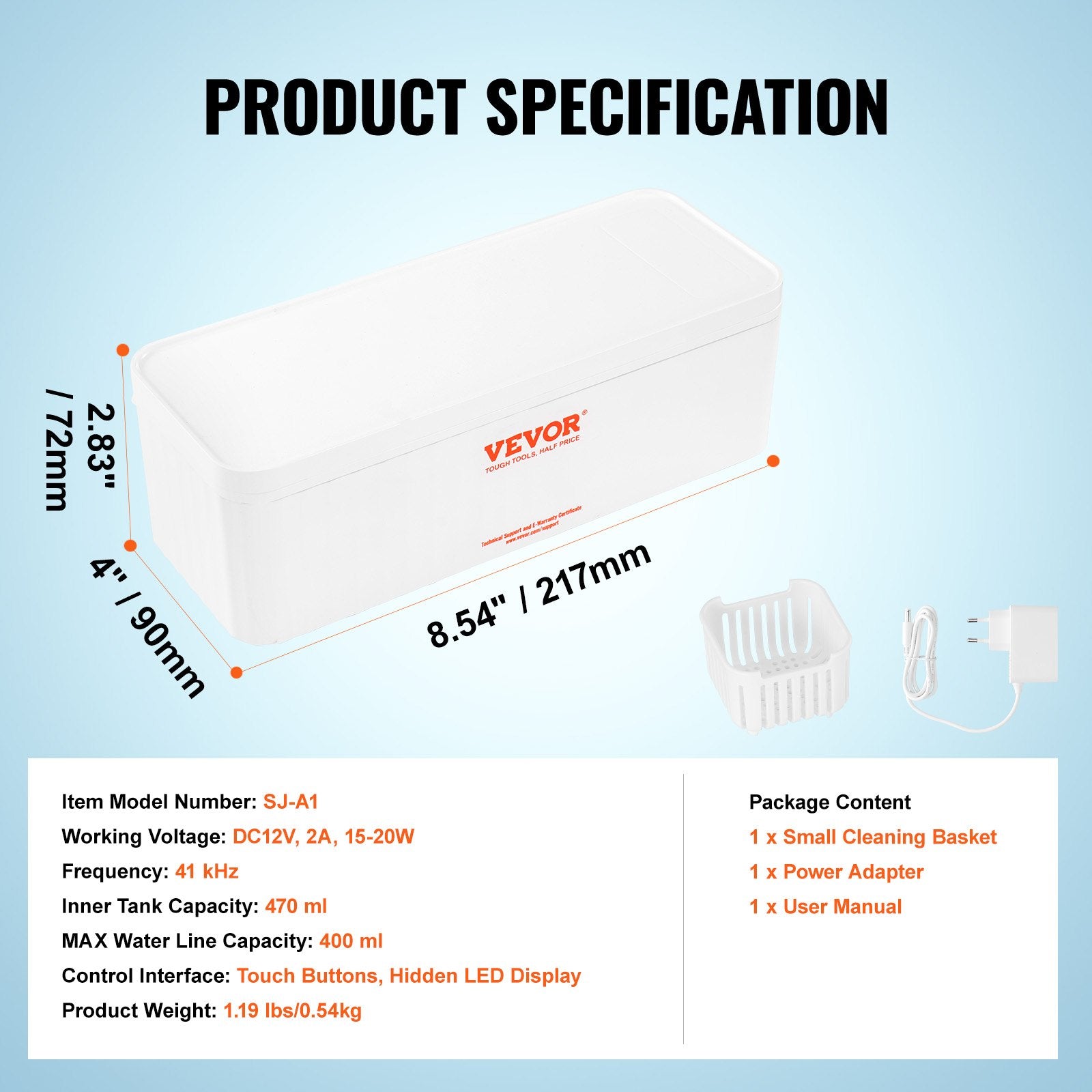 Jewellery Cleaners: VEVOR Jewelry Cleaner Ultrasonic Machine, Ultrasonic Cleaner Machine 16oz (470ml) with 4 Timer Modes, Portable ultrasonic jewelry cleaner with Cleaning Basket for Eyeglasses, Watches, Dentures, Rings
