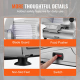Speciality Appliances: VEVOR Meat Slicer, 180W Electric Deli Food Slicer with 7.5" SUS420 Stainless Steel Blade and Blade Guard, 0 - 0.6 inch Adjustable Thickness for Home Use, Easy to Clean, Cut Meat, Bread, Ham and Cheese
