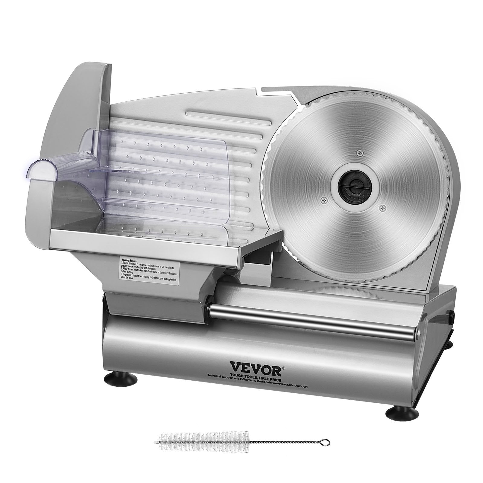 Meat Slicer, 180W Electric Deli Food Slicer with 7.5" SUS420 Stainless Steel Blade and Blade Guard, 0 - 0.6 inch Adjustable Thickness for Home Use, Easy to Clean, Cut Meat, Bread, Ham and Cheese