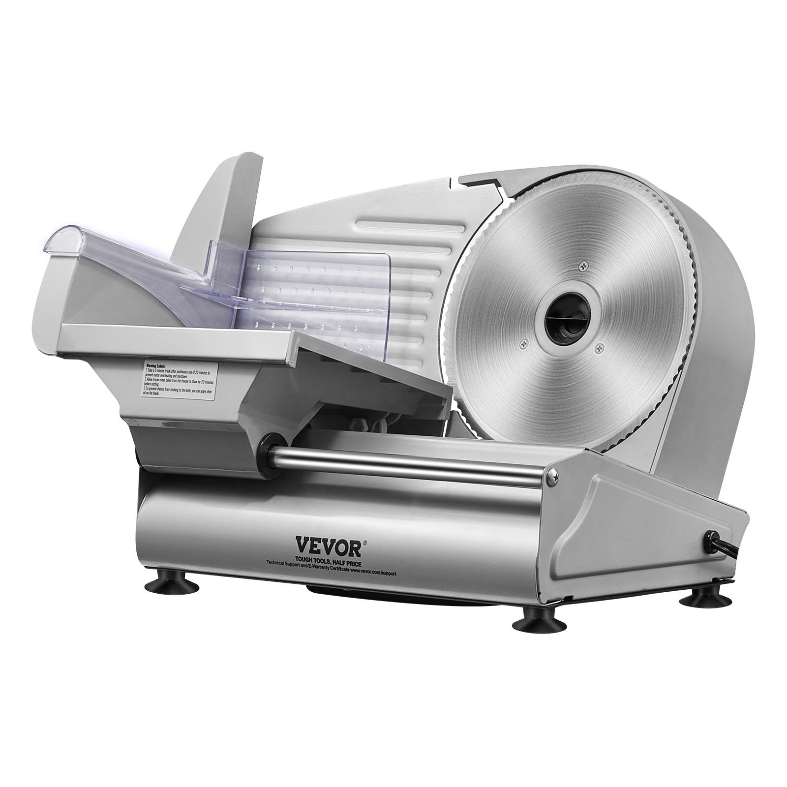 Meat Slicer, 180W Electric Deli Food Slicer with 7.5" SUS420 Stainless Steel Blade and Blade Guard, 0 - 0.6 inch Adjustable Thickness for Home Use, Easy to Clean, Cut Meat, Bread, Ham and Cheese