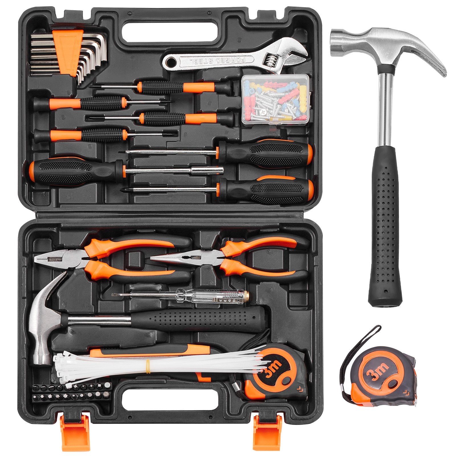 Hand Tools: VEVOR Tool Kit 132 Piece General Household Hand Tool Set with Portable Tool Case