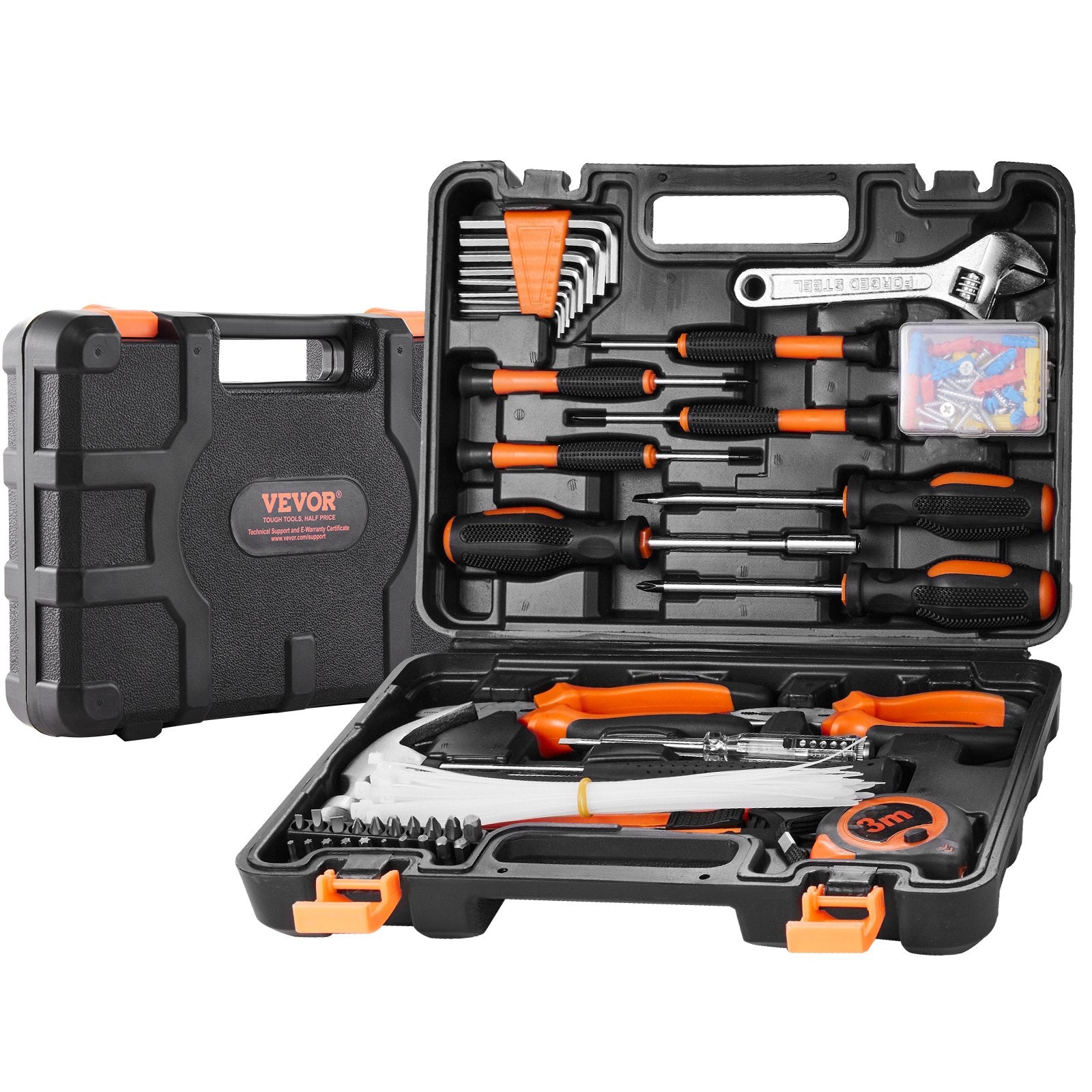 Hand Tools: VEVOR Tool Kit 132 Piece General Household Hand Tool Set with Portable Tool Case