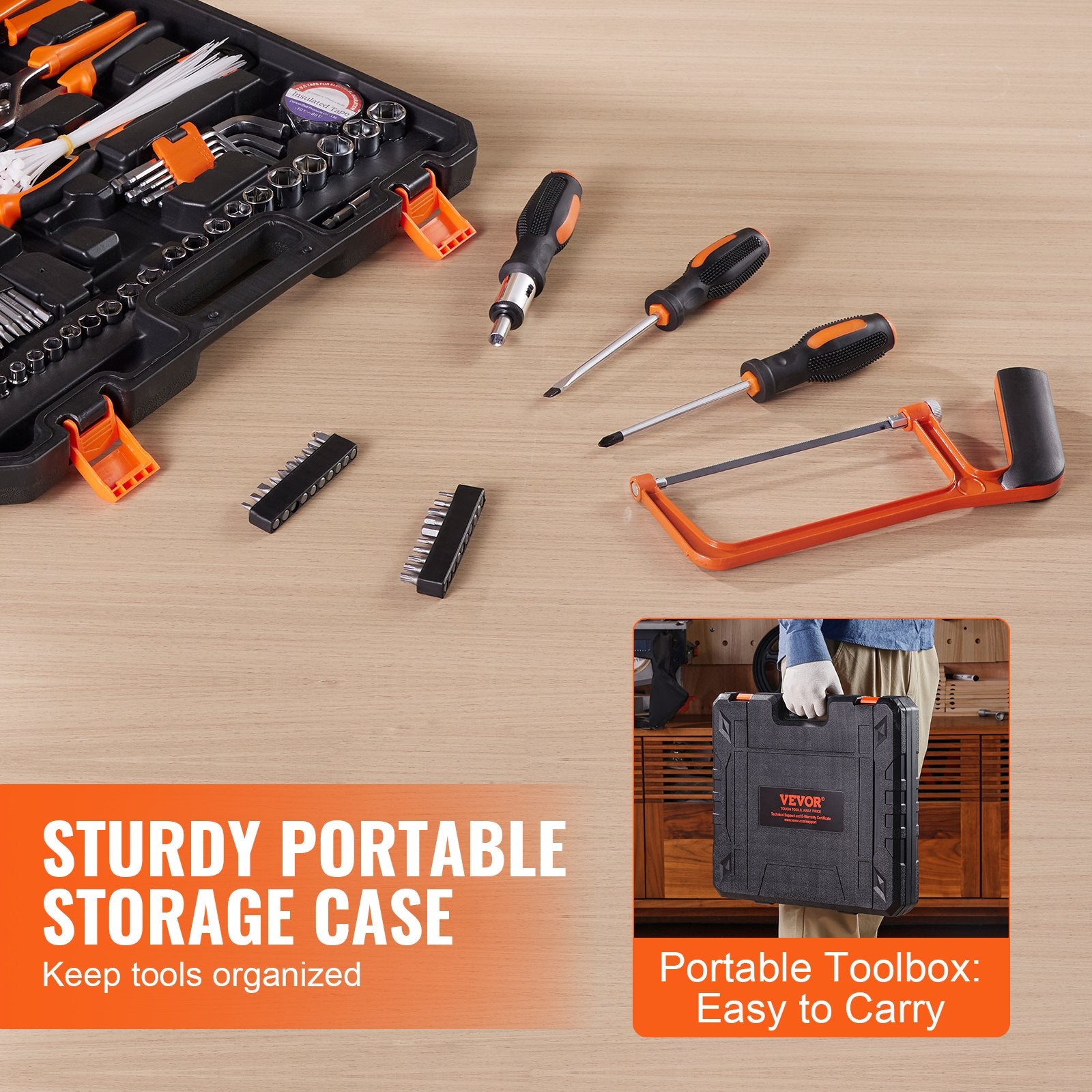 Hand Tools: VEVOR Tool Kit 216 Piece General Household Hand Tool Set with Portable Tool Case