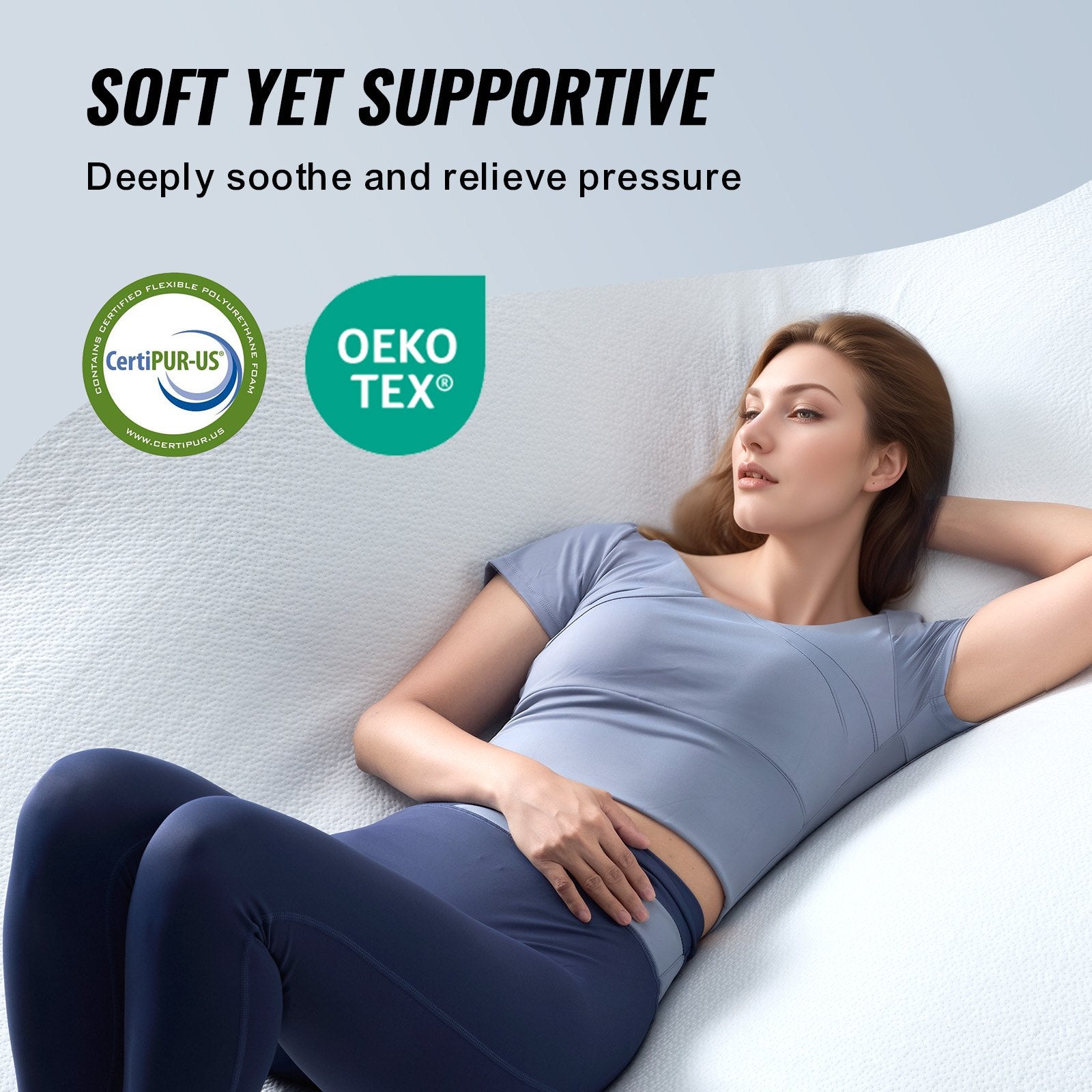 Mattress Toppers: VEVOR Mattress Topper Memory Foam Detachable & Washable Queen 76.2 mm Thickness