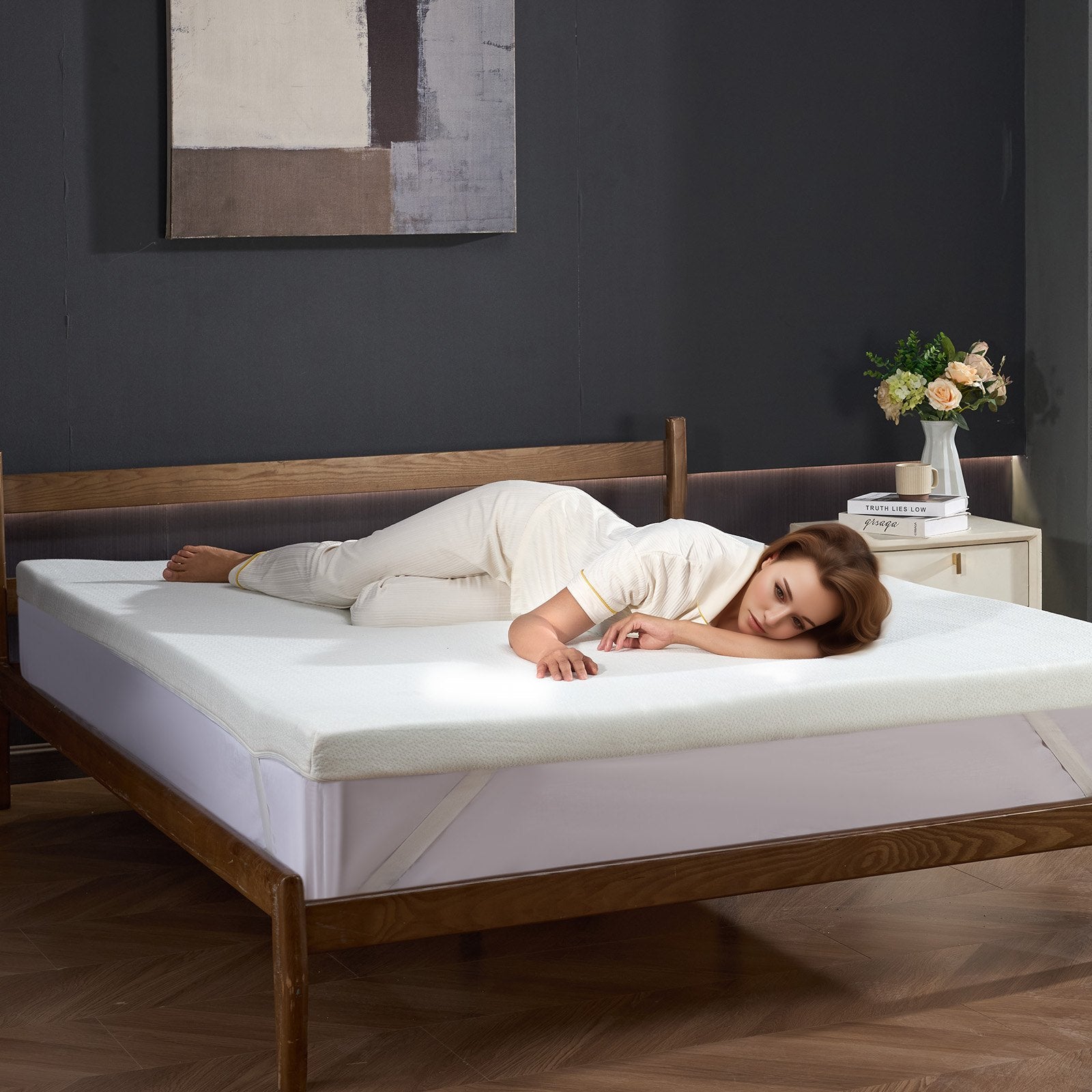 Mattress Toppers: VEVOR Mattress Topper Memory Foam Detachable & Washable Queen 76.2 mm Thickness