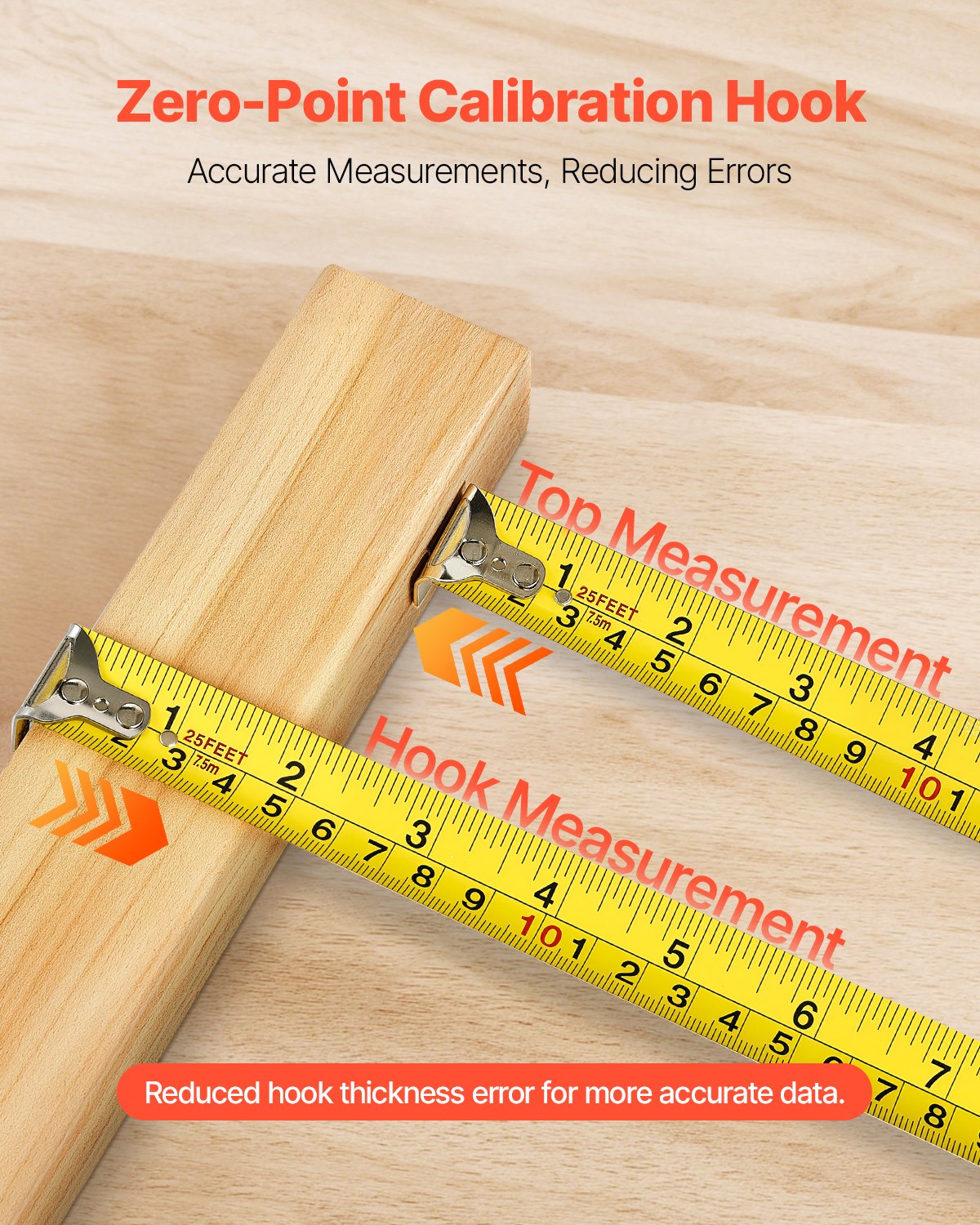 Automotive Repair & Speciality Tools: VEVOR Tape Measure 7620mm Retractable Imperial Metric for Decoration