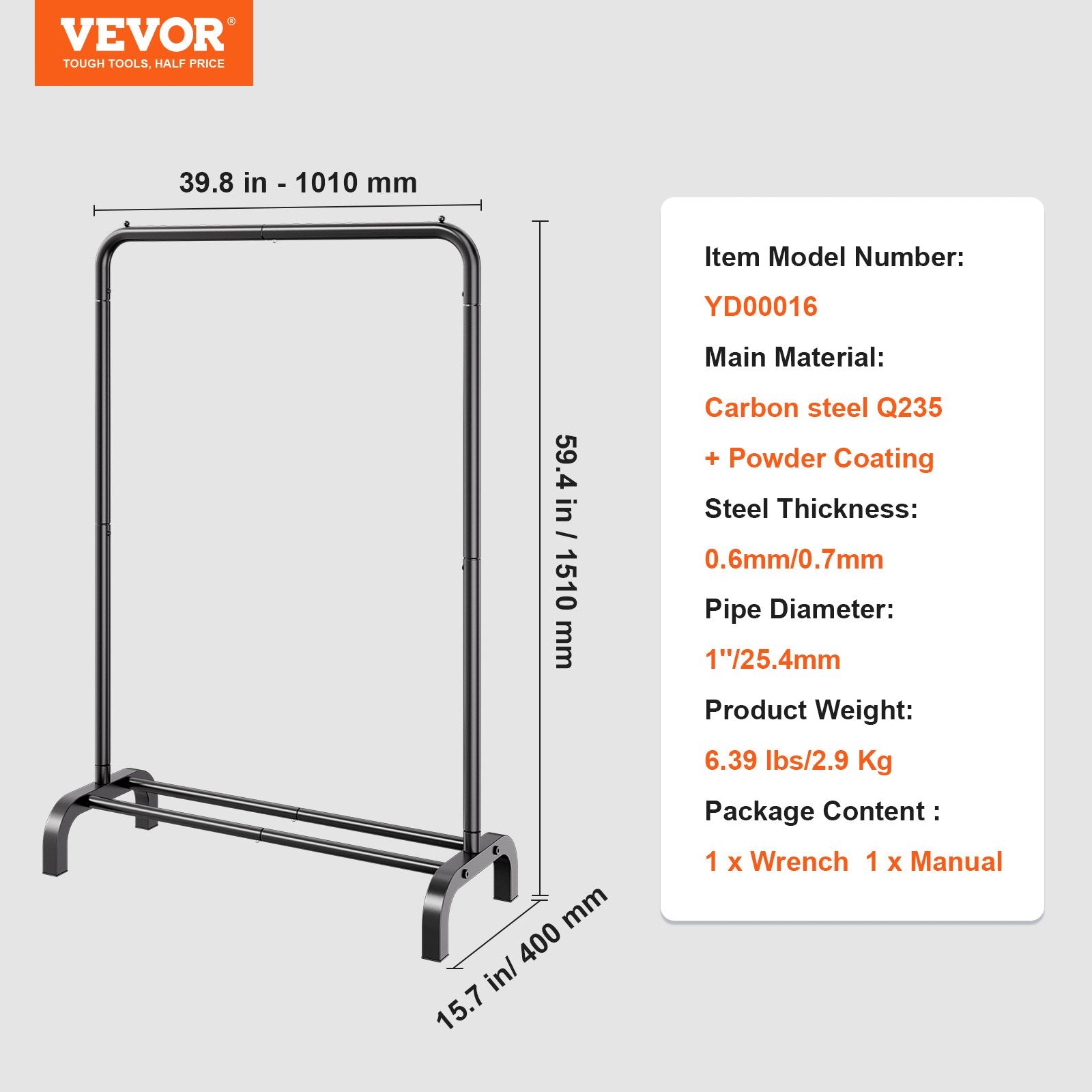 Clothing & Wardrobe Storage: VEVOR Clothes Rack, Heavy Duty Clothing Garment Rack with Hanging Rod and Bottom Storage Area, Clothing Rack for Bedroom Guest Room