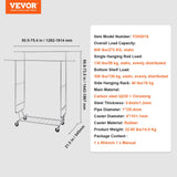 Clothing & Wardrobe Storage: VEVOR Heavy Duty Clothes Rack, Double Hanging Rod Clothing Garment Rack for Hanging Clothes, Adjustable Height and Extendable Length Clothing Rack with Bottom Storage Area, 272 KG Load Capacity