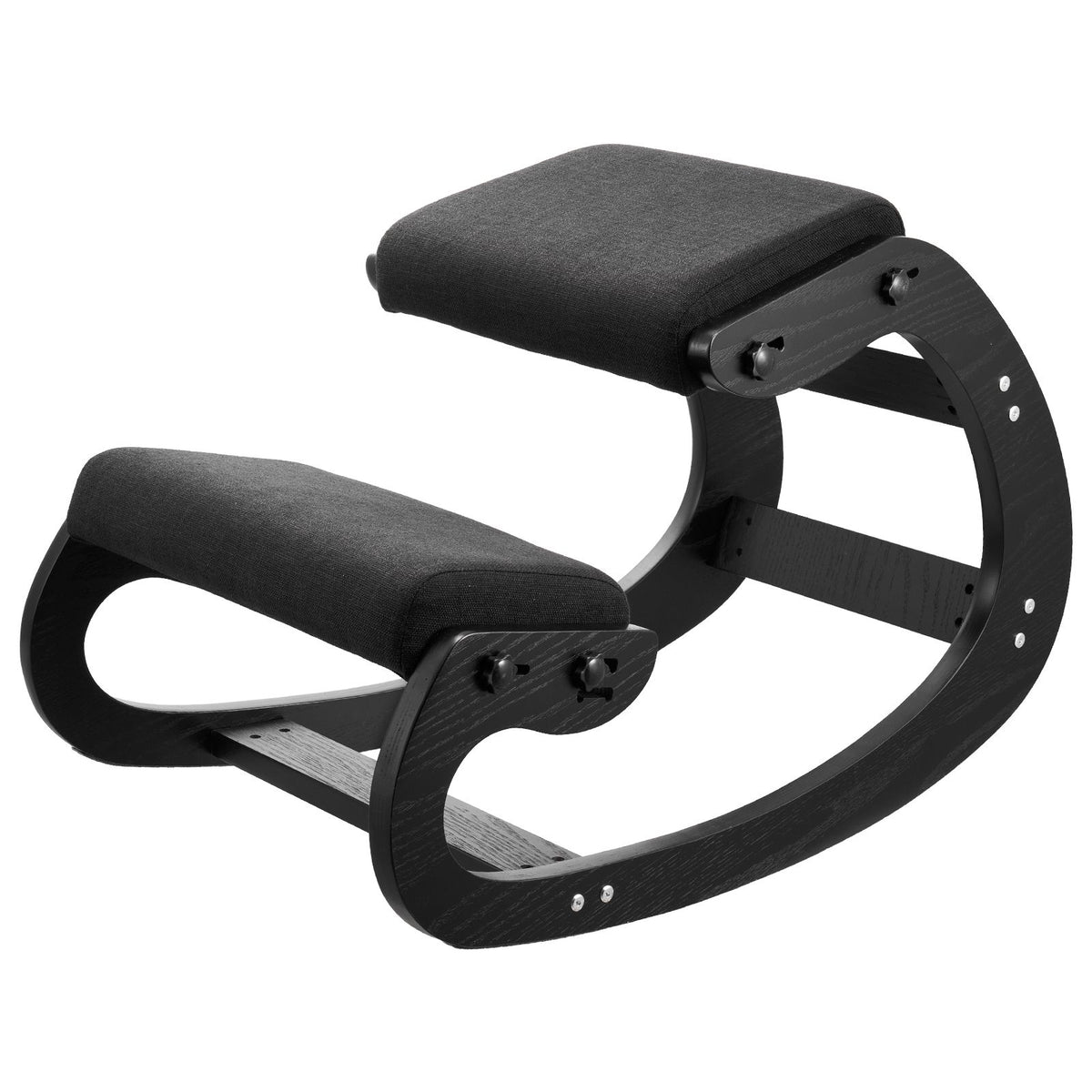 Ergonomic Kneeling Chair, Wooden Posture Knee Chair with Adjustable Thick Foam Cushions & Solid Wood Frame, Adjustable Height, Relief for Neck or Back Pain for Home, Office or Meditation, Black