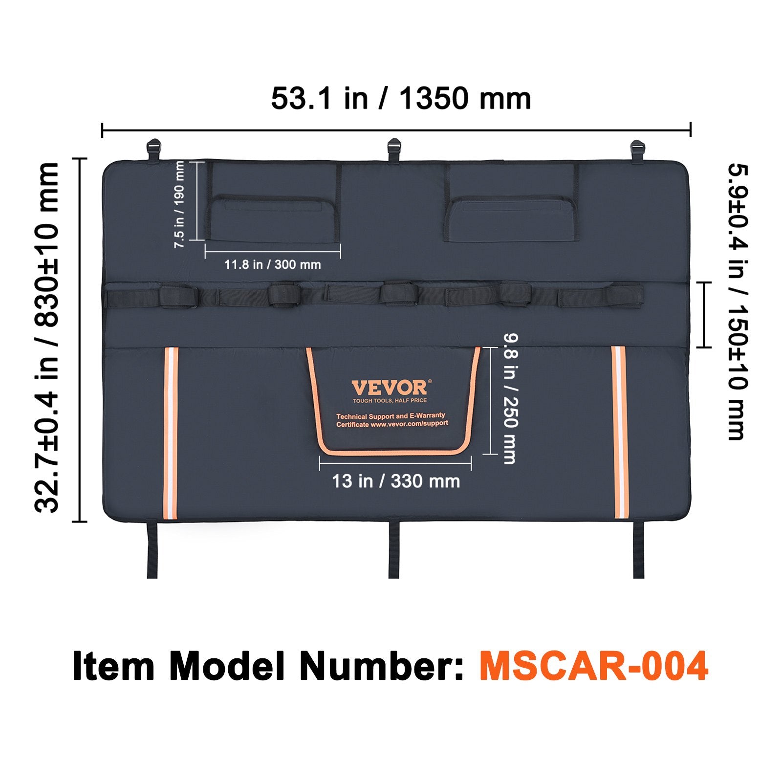 Automotive Parts: VEVOR 53-inch Tailgate Pad 5-Bike Pickup Truck Bed Tailgate Pad Protector Cover
