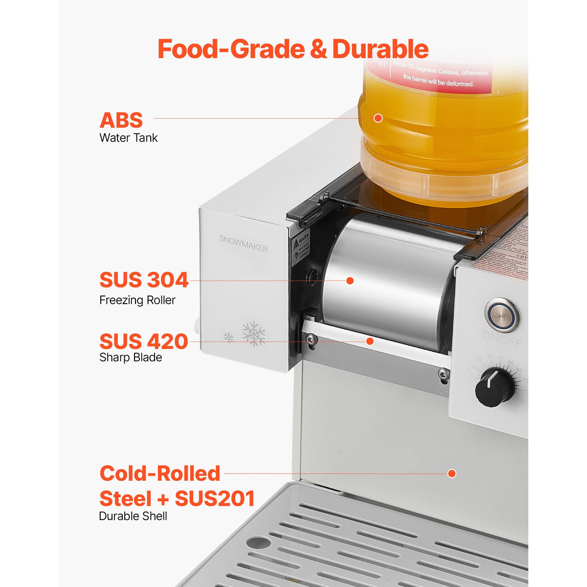 Snowflake Ice Machine, 40KG/24H Snowflake Ice Maker, Ice-Shaver Machine with Stainless Steel Blade, Electric Snow Cone Maker with 1.8L Tank, 90S Fast Pre-Cooling, for Home & Small Gatherings