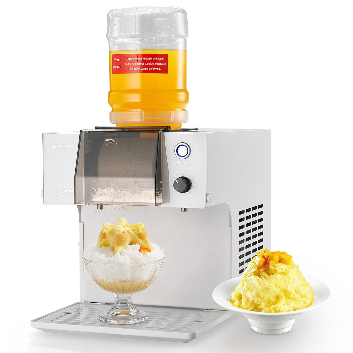 Snowflake Ice Machine, 40KG/24H Snowflake Ice Maker, Ice-Shaver Machine with Stainless Steel Blade, Electric Snow Cone Maker with 1.8L Tank, 90S Fast Pre-Cooling, for Home & Small Gatherings
