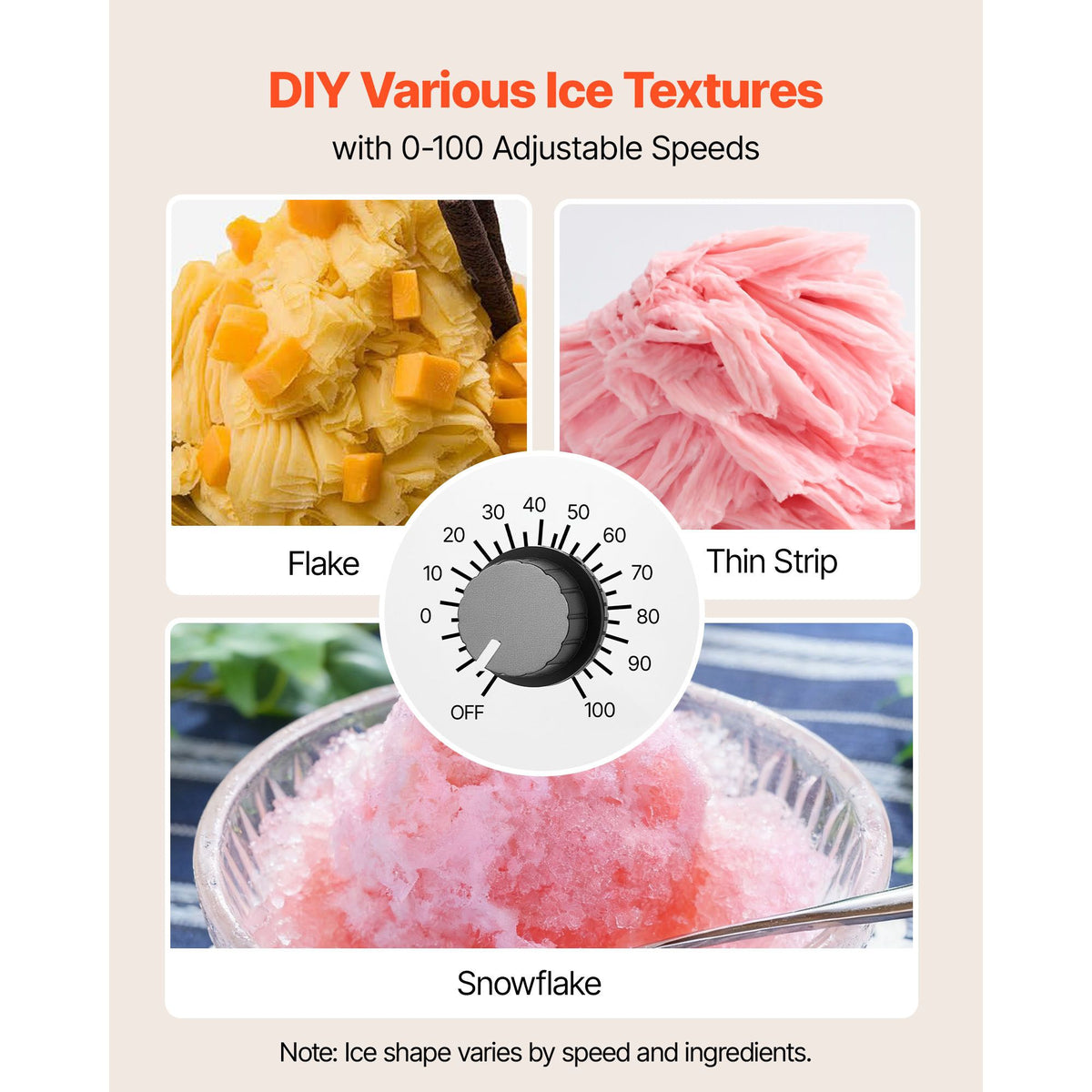 Snowflake Ice Machine, 60KG/24H Snowflake Ice Maker, Ice-Shaver Machine with Stainless Steel Blade, Electric Snow Cone Maker with 1.8L Tank, 90S Fast Pre-Cooling, for Home & Small Gatherings