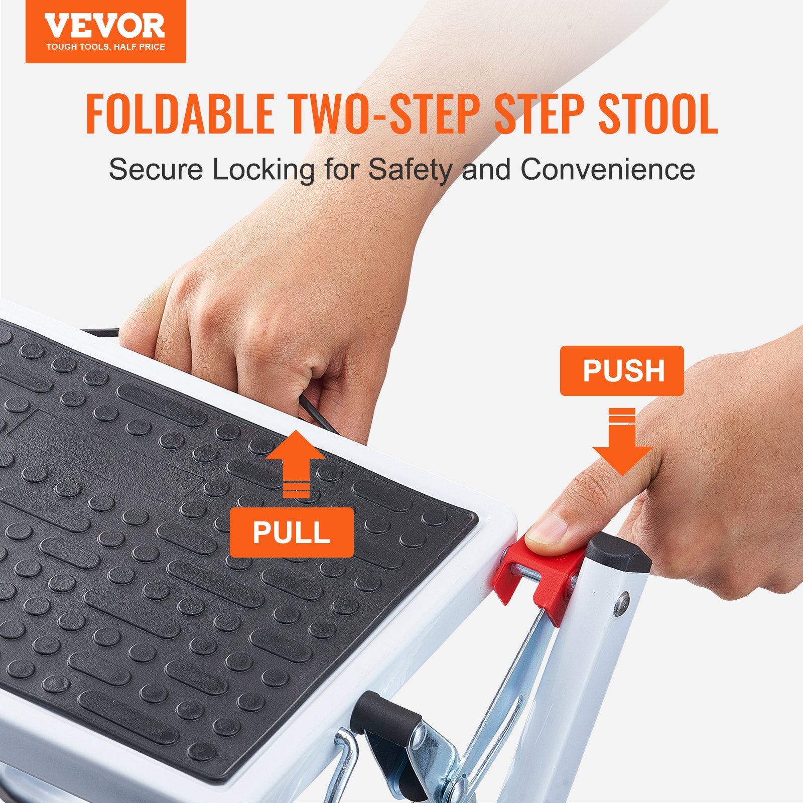 Mobility & Accessibility: VEVOR Step Ladder 2-Step 150kg Capacity, Ergonomic Folding Steel Step Stool with Wide Anti-Slip Pedal, Sturdy Step Stool for Adults Toddlers, Multi-Use for Household, Kitchen, Office, RVs