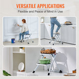 Mobility & Accessibility: VEVOR Step Ladder 2-Step 150kg Capacity, Ergonomic Folding Steel Step Stool with Wide Anti-Slip Pedal, Sturdy Step Stool for Adults Toddlers, Multi-Use for Household, Kitchen, Office, RVs