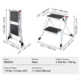 Mobility & Accessibility: VEVOR Step Ladder 2-Step 150kg Capacity, Ergonomic Folding Steel Step Stool with Wide Anti-Slip Pedal, Sturdy Step Stool for Adults Toddlers, Multi-Use for Household, Kitchen, Office, RVs