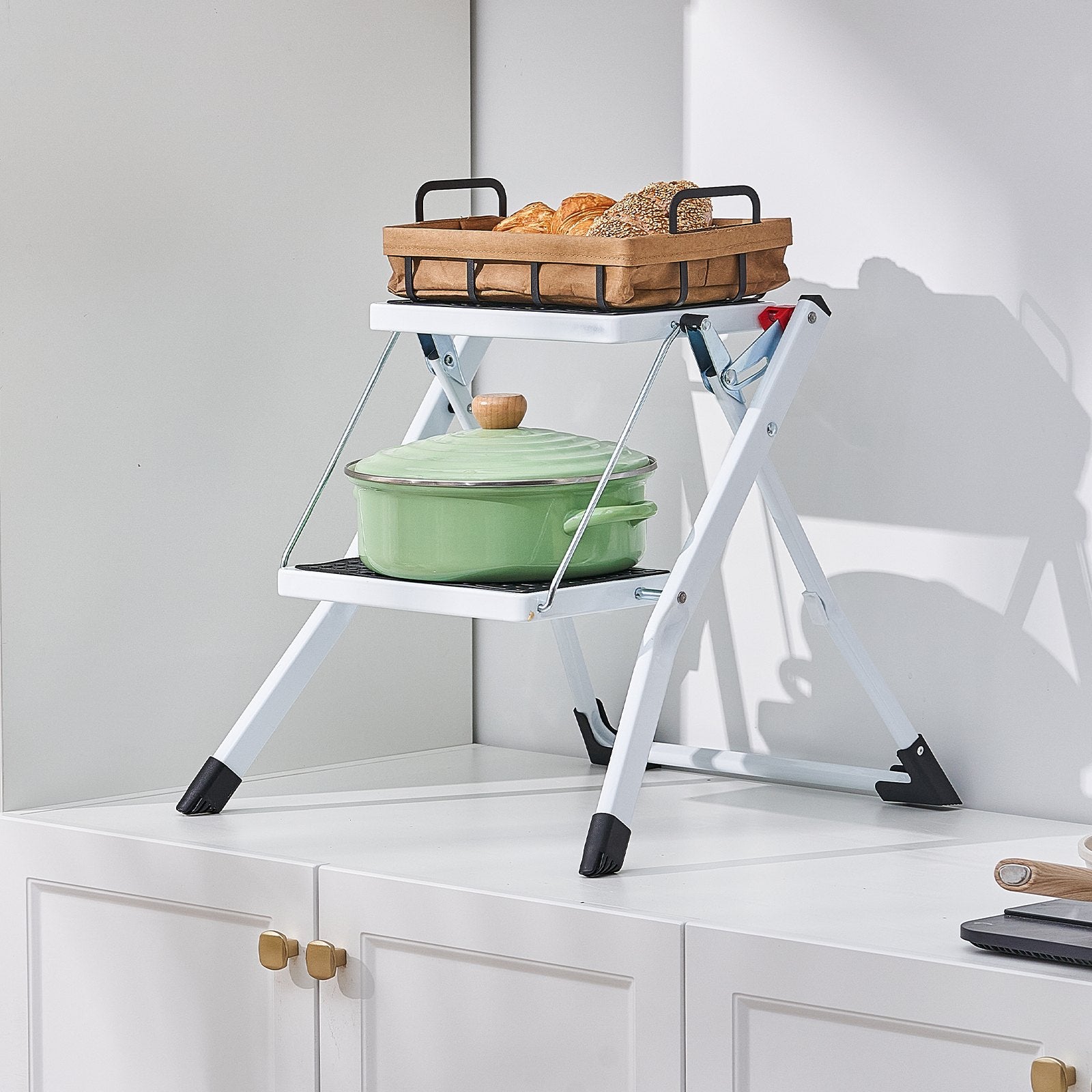 Mobility & Accessibility: VEVOR Step Ladder 2-Step 150kg Capacity, Ergonomic Folding Steel Step Stool with Wide Anti-Slip Pedal, Sturdy Step Stool for Adults Toddlers, Multi-Use for Household, Kitchen, Office, RVs