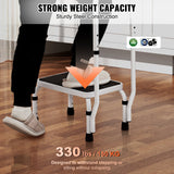 Mobility & Accessibility: VEVOR Step Stool 1-Step 150KG Capacity, 3 Adjustable Height with Handle Steel Step Ladder, Portable Toddler Step Stools for Adults, Non-Slip Sturdy Step Ladders for Office, RVs, Pets