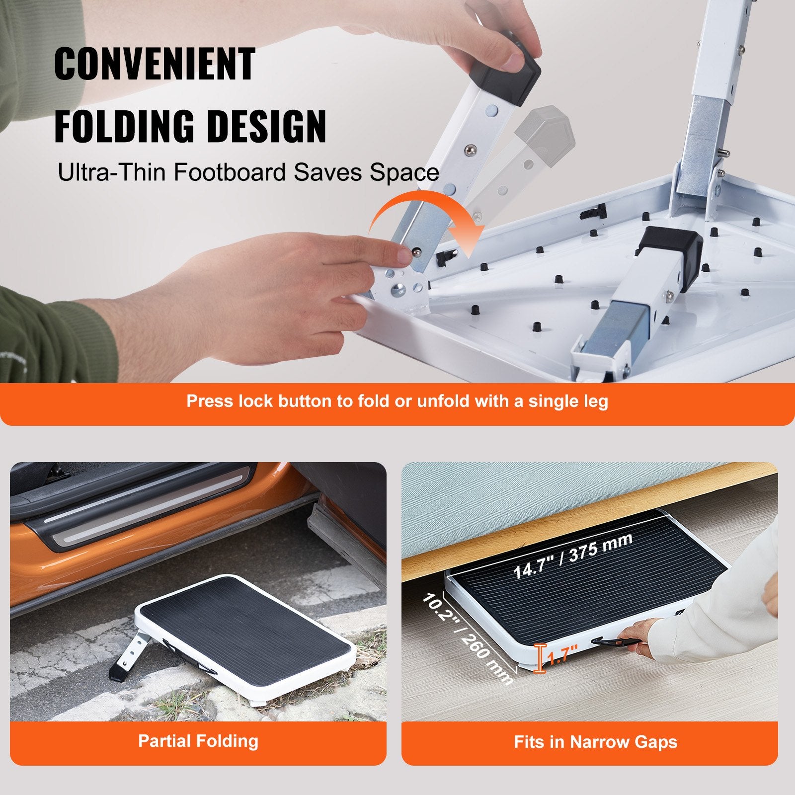 Mobility & Accessibility: VEVOR Step Stool 1-Step 150KG Capacity, Folding Steel Step Ladder 3 Adjustable Height, Portable Toddler Step Stools for Adults, Non-Slip Sturdy Step Ladders for Office, RVs, Pets, Bathrooms,Bedrooms