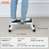 Mobility & Accessibility: VEVOR Step Stool 1-Step 150KG Capacity, Folding Steel Step Ladder 3 Adjustable Height, Portable Toddler Step Stools for Adults, Non-Slip Sturdy Step Ladders for Office, RVs, Pets, Bathrooms,Bedrooms