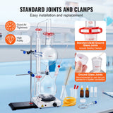 Distilling & Brewing: VEVOR Essential Oil Distillation Kit, 2000ml Distillation Apparatus, 3.3 Boro Lab Glassware Distillation Kit with 1000W Heating Plate and 24, 40 Joint, 28 pcs Set