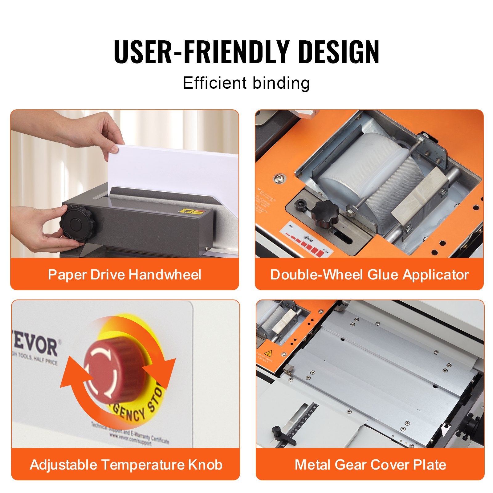 Paper Products: VEVOR Thermal Binding Machine, 400 Sheets Capacity Hot Glue Binding Machine, Thermal Book Binder 40mm Binding Thickness A3(Short Edge)/A4/A5 Document