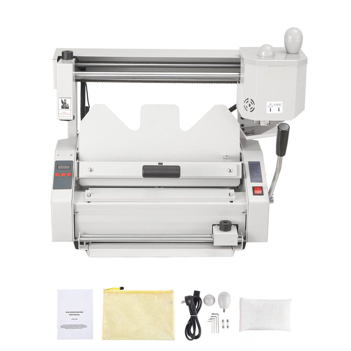 Thermal Binding Machine, 400 Sheets Capacity Hot Glue Binding Machine, Thermal Book Binder 50mm Binding Thickness A3(Short Edge)/A4/A5 Document with Milling Cutter
