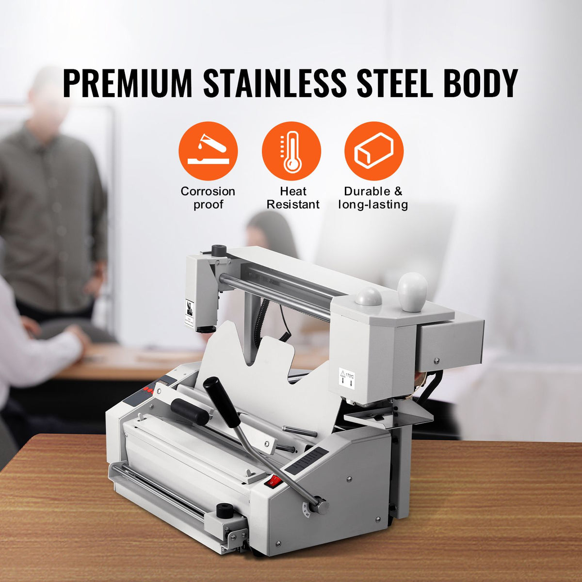 Thermal Binding Machine, 400 Sheets Capacity Hot Glue Binding Machine, Thermal Book Binder 50mm Binding Thickness A3(Short Edge)/A4/A5 Document with Milling Cutter