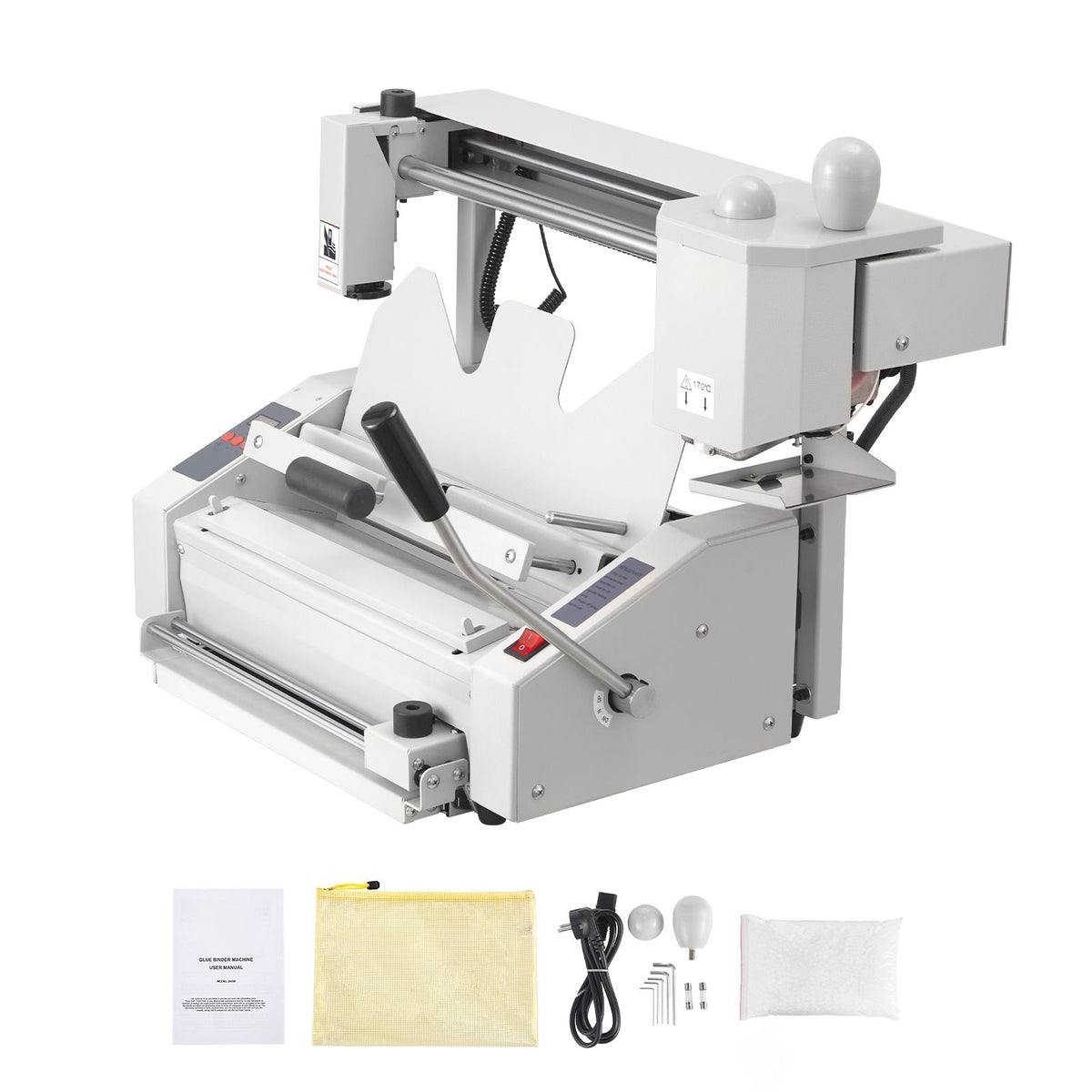 Thermal Binding Machine, 400 Sheets Capacity Hot Glue Binding Machine, Thermal Book Binder 50mm Binding Thickness A3(Short Edge)/A4/A5 Document with Milling Cutter